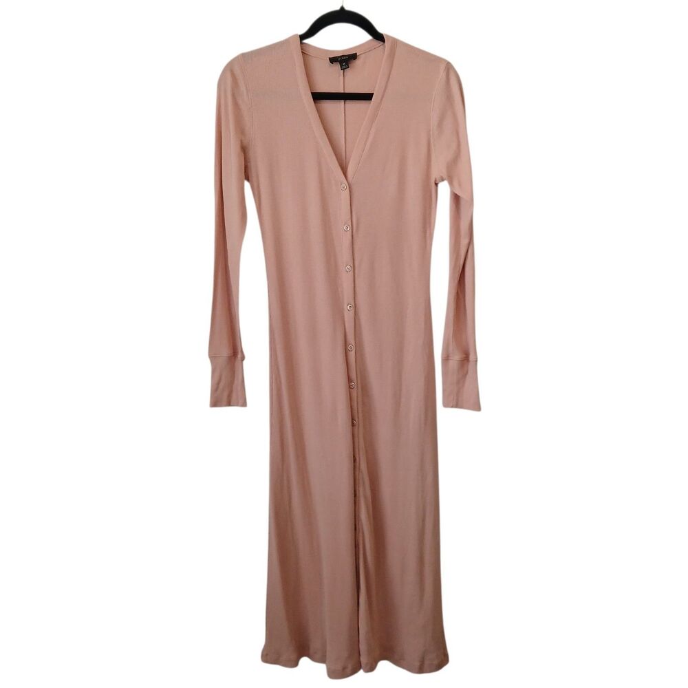 J CREW Medium Ribbed Button-Front Sheath Midi Dress Modal Knit Beige Tan Camel
